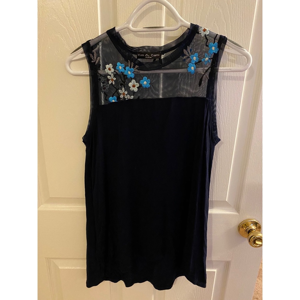 Embroidered Sleeveless Top